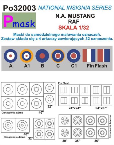 Przejdź do produktu PMASK Po32003 - 1:32 P-51Mustang RAF
