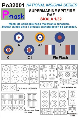 Przejdź do produktu PMASK Po32001 - 1:32 Supermarine Spitfire RAF