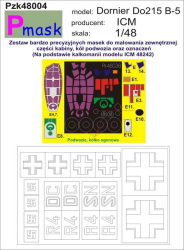Przejdź do produktu PMASK Pzk48004 - 1:48 Dornier Do215B-5