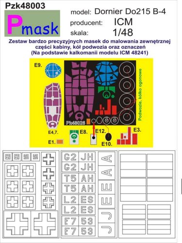 Przejdź do produktu PMASK Pzk48003 - 1:48 Dornier Do215B-4