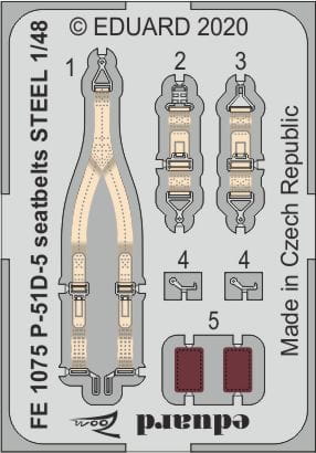 Przejdź do produktu EDUARD FE1075 - 1:48 P-51D-5 seatbelts - Steel