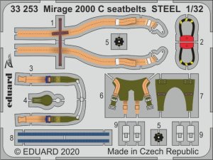 EDUARD 33253 - 1:32 Mirage 2000 C seatbelts - Steel