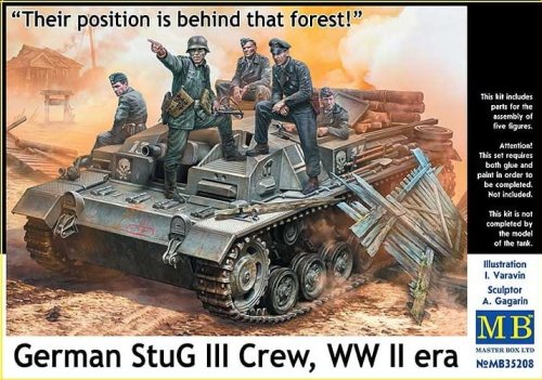 Przejdź do produktu MASTER BOX 35208 - 1:35 German StuG III Crew WW II era. Their position is behind that forest!