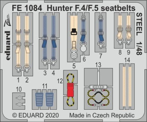 Przejdź do produktu EDUARD FE1084 - 1:48 Hunter F.4/F.5 seatbelts - Steel