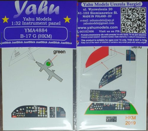 Przejdź do produktu YAHU YMA4884 - 1:48 B-17G (HKM) tablica przyrządów