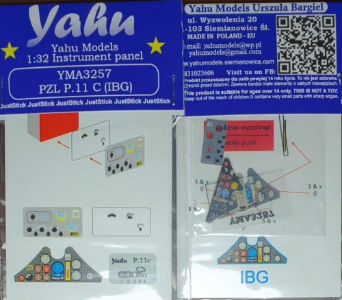 Przejdź do produktu YAHU YMA3257 - 1:32 PZL P.11c (IBG) tablica przyrządów