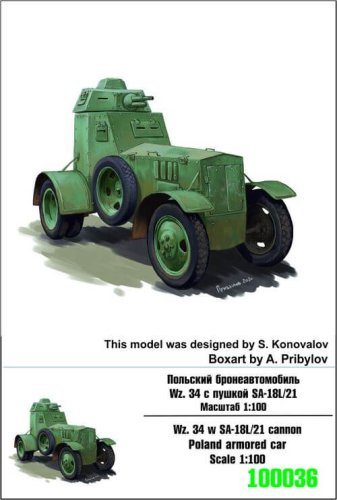 Przejdź do produktu ZEBRANO Z100-036 - 1:100 Wz.34 w/ SA-18L/21 Polish Armored Car