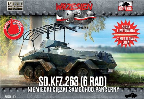 Przejdź do produktu FIRST TO FIGHT 076 -  Wrzesień 1939 - 1:72 Sd.Kfz.263 (6 Rad) - Gazetka w zestawie z modelem