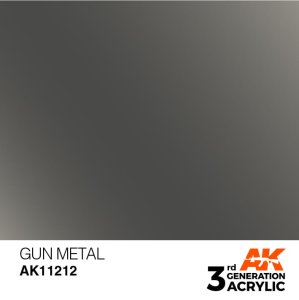 AK Interactive 11212 - Farba akrylowa Gun Metal 17ml