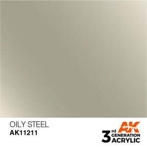 AK Interactive 11211 - Farba akrylowa Oily Steel 17ml