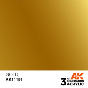 AK Interactive 11191 - Farba akrylowa Gold 17ml