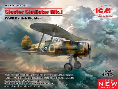 Przejdź do produktu ICM 32040 - 1:32 Gloster Gladiator Mk.I WWII British Fighter