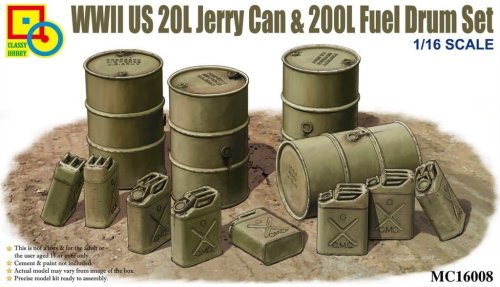 Przejdź do produktu CLASSY HOBBY 16008 - 1:16 WWII US 20L Jerry Can & 200L Fuel Drum set