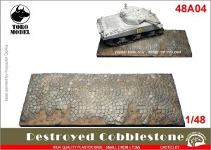 TORO MODEL 48A04 - 1:48 Destroyed Cobblestone - Mała podstawka gipsowa 18x7cm