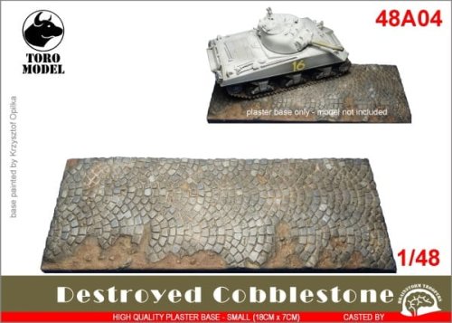 Przejdź do produktu TORO MODEL 48A04 - 1:48 Destroyed Cobblestone - Mała podstawka gipsowa 18x7cm