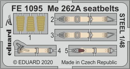 Przejdź do produktu EDUARD FE1095 - 1:48 Me 262A seatbelts - Steel