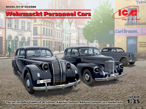 Przejdź do produktu ICM DS3504 - 1:35 Wehrmacht Personnel Cars (Kadett K38 Saloon, Kapitan Saloon, Admiral Saloon)