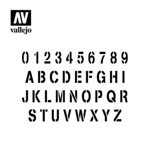 VALLEJO ST-LET002 - 1:35 Stamp Font stencil