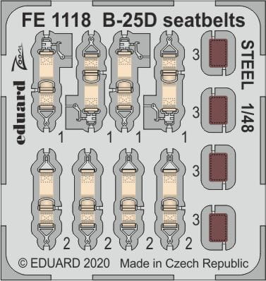 Przejdź do produktu EDUARD FE1118 - 1:48 B-25D seatbelts - Steel