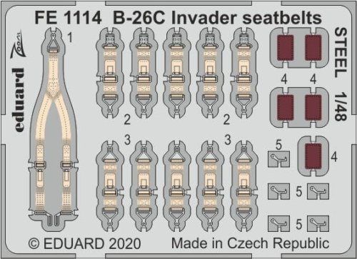 Przejdź do produktu EDUARD FE1114 - 1:48 B-26C Invader seatbelts - Steel