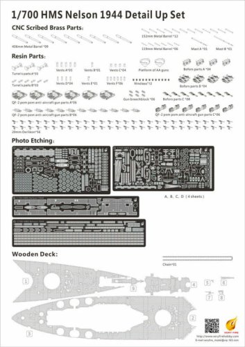 Przejdź do produktu VERY FIRE VF700004 - 1:700 Battleship HMS Nelson detail up set(for Trumpeter 06717)