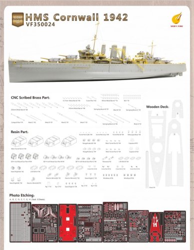 Przejdź do produktu VERY FIRE VF350024 - 1:350 HMS Cornwall Super Detail Set for Trumpeter kit 05353