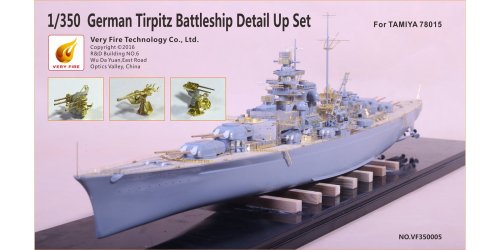 Przejdź do produktu VERY FIRE VF350005 - 1:350 German Tirpitz Battleship Detail Up Set for Tamiya 78015