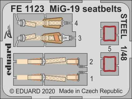 Przejdź do produktu EDUARD FE1123 - 1:48 MiG-19 seatbelts - Steel