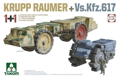 Przejdź do produktu TAKOM 5007 - 1:72 Krupp Raumer + Vs.Kfz. 617