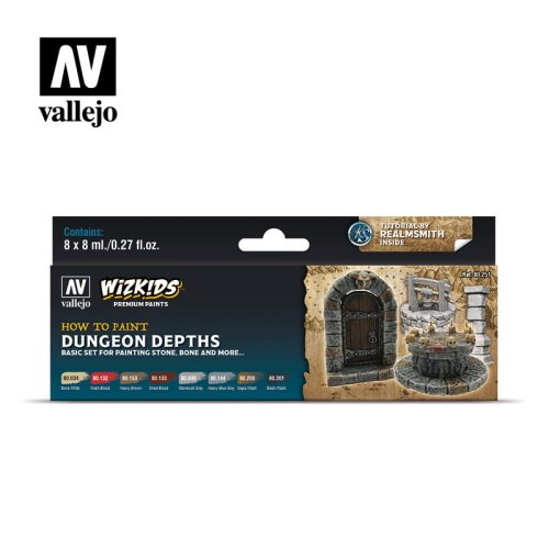 Przejdź do produktu VALLEJO 80251 - Dungeon Dephts - WizKids Premium Paints Set 8 x 8 ml