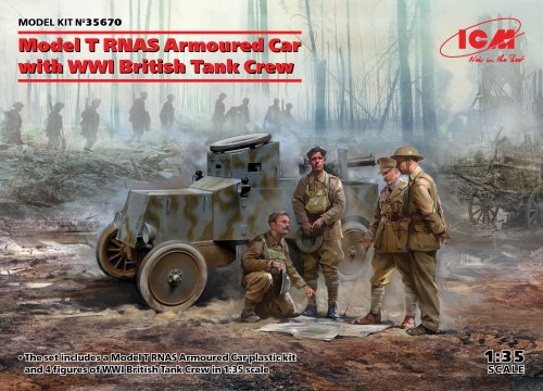 Przejdź do produktu ICM 35670 - 1:35 Model T RNAS Armoured Car with WWI British Tank crew