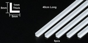 TAMIYA 70200 - Kątowniki polistyrenowe 5mm x 5 szt - Plastic Beams 5mm L