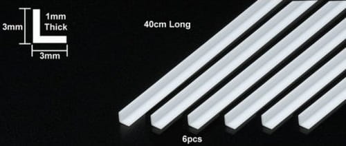 Przejdź do produktu TAMIYA 70199 - Kątowniki polistyrenowe 3mm x 6 szt - Plastic Beams 3mm L