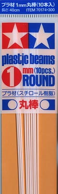 Przejdź do produktu TAMIYA 70174 - Profile polistyrenowe okrągłe 1mm x 10 szt - Plastic Beams 1mm Round
