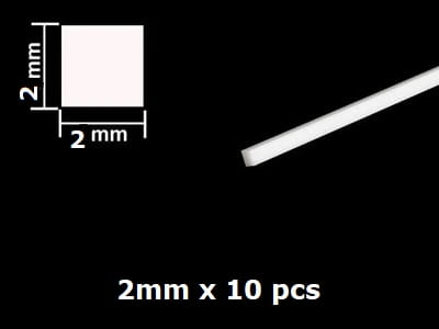 Przejdź do produktu TAMIYA 70129 - Profile polistyrenowe kwadratowe 2mm x 10 szt - Plastic Beams 2mm Square