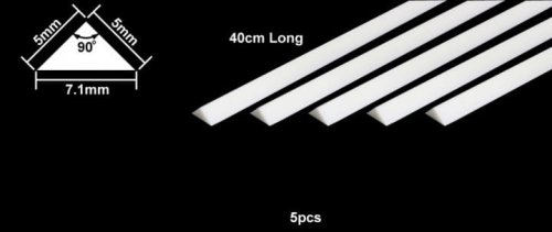 Przejdź do produktu TAMIYA 70118 - Profile polistyrenowe trójkątne 5mm x 5 szt - Plastic Beams 5mm Triangle