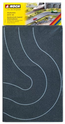 Przejdź do produktu NOCH 60701 - 1:87 (H0) Federal Road Asphalt, Curve, 2 pcs., each 8 cm wide - Jezdnia asfaltowa, zakręty