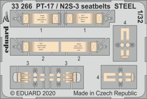 EDUARD 33266 - 1:32 PT-17 / N2S-3 seatbelts - Steel