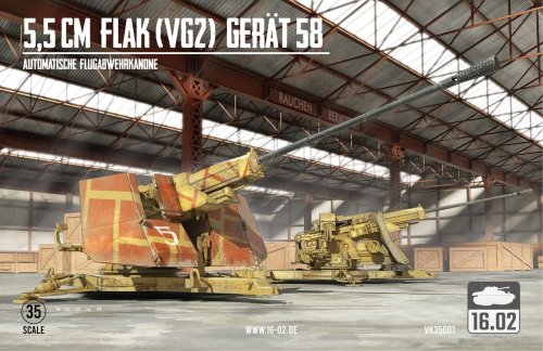 Przejdź do produktu 16.02 VK35001 - 1:35 5,5cm Flak (VG) Gerät 58 Automatische Flugabwehrkanone