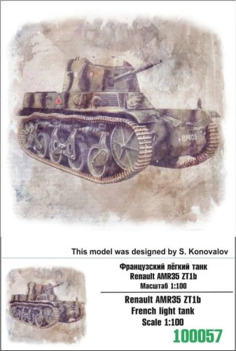 Przejdź do produktu ZEBRANO Z100-057 - 1:100 Renault AMR35 ZT1b French Light Tank
