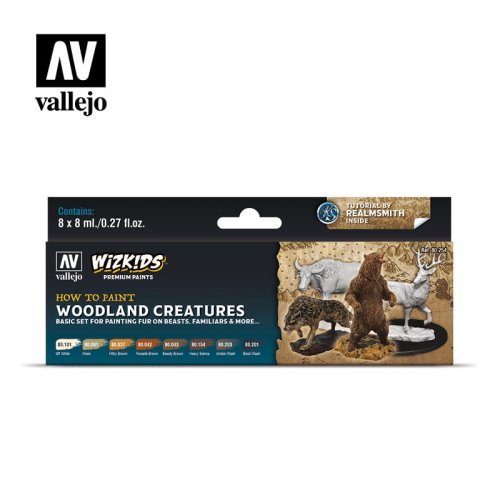 Przejdź do produktu VALLEJO 80254 - Woodland Creatures - WizKids Premium Paints Set 8 x 8 ml