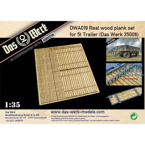 Przejdź do produktu DAS WERK DWA019 - 1:35 Real wood plank set for 5t Trailer