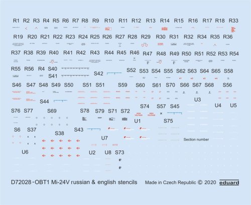 Przejdź do produktu EDUARD D72028 - 1:72 Mi-24V stencils Russian & English