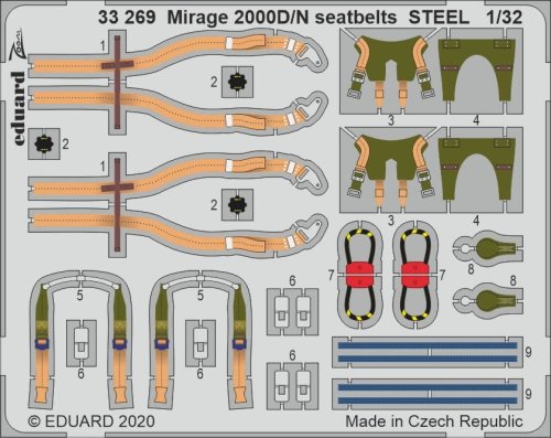 Przejdź do produktu EDUARD 33269 - 1:32 Mirage 2000D/N seatbelts - Steel