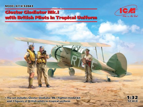 Przejdź do produktu ICM 32043 - 1:32 Gloster Gladiator Mk.I with British Pilots in Tropical Uniform
