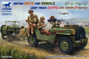 BRONCO CB 35218 - 1:35 British Recce And Signals Light Truck (2 Kits) with Crews (5 figures)