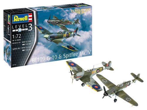 Przejdź do produktu REVELL 63710 - 1:72 Messerschmitt Bf109G-10 & Spitfire Mk.V - Combat Set