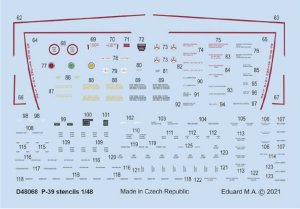 EDUARD D48068 - 1:48 P-39 stencils