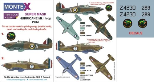 Przejdź do produktu MONTEX K32241 - 1:32 Hurricane Mk I trop