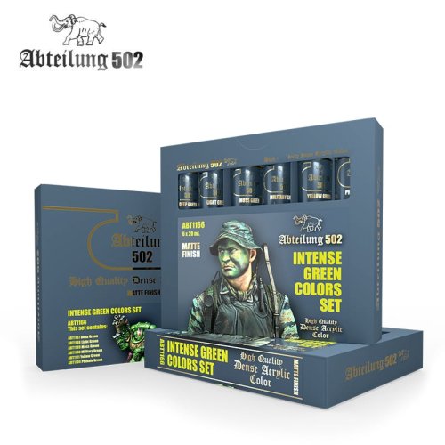 Przejdź do produktu ABTEILUNG 502 ABT1166 - Zestaw farb High Quality Dense Acrylics Colors - Intense Green Colors Set 6 x 20 ml